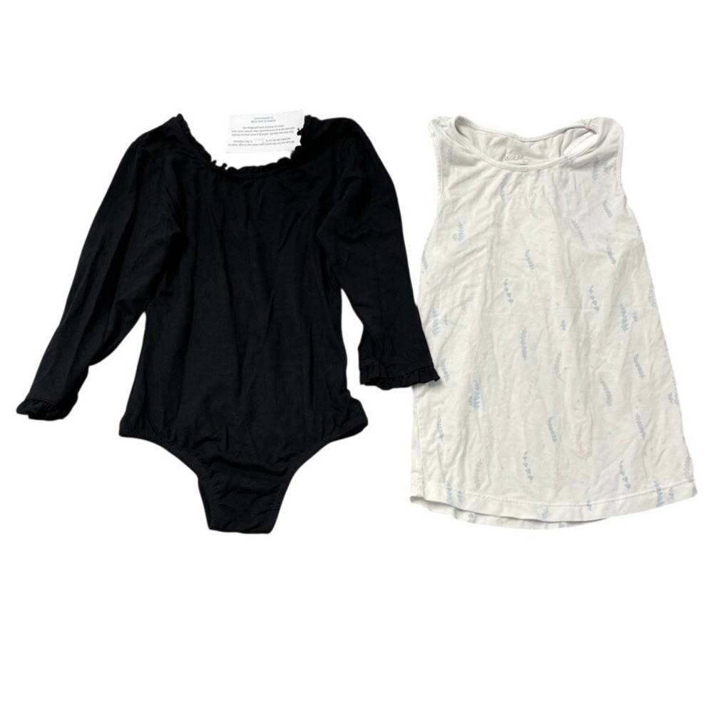Wildling‎ Leotard and Tank Top Set Girls Size 6 Black White Ruffle SS130 New